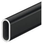 Ovāls drēbju sliede 30 x 14 mm/3,0 m, melna