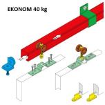 Ekonom bīd. durvju riteņu komplekts 40 kg (vienām durvīm)