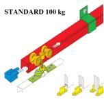 Standard bīd. durvju riteņu komplekts 100 kg (vienām durvīm)