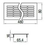 Ventilācijas režģis 480 x 80mm, melns